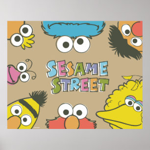 Vintage Sesame Street Freunde Poster