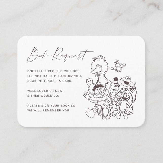 Vintage Sesamstraße Babybuchanfrage Platzkarte (Vorderseite)