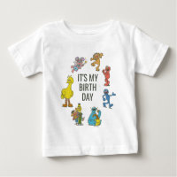 Vintage-Sesamstraße-Charaktere Geburtstags-Baby-T-