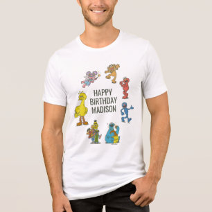 Vintage-Sesamstraße-Charaktere Geburtstags-Tri-Ble Tri-Blend Shirt