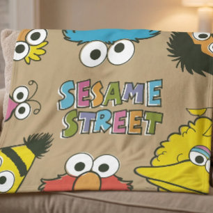 Vintage Sesamstraße Freunde Fleecedecke