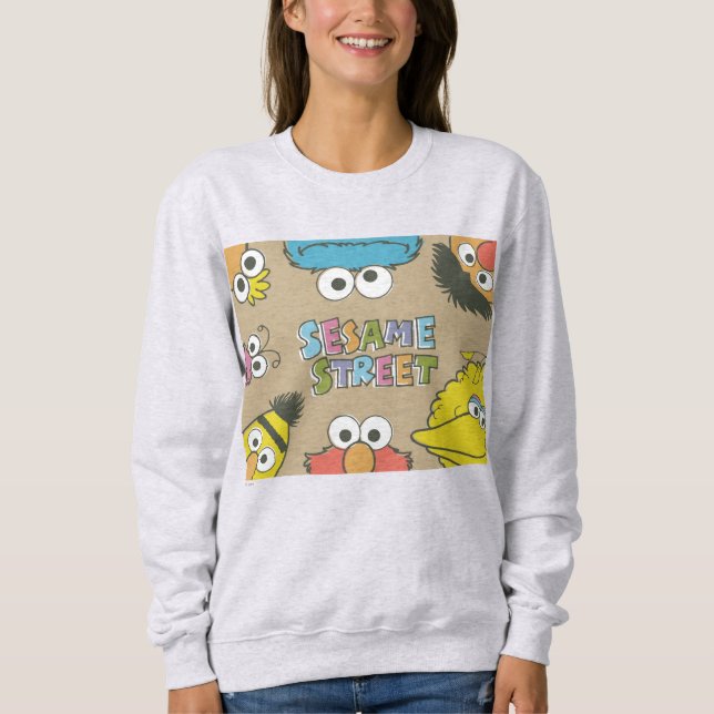 Vintage Sesamstraße Freunde Sweatshirt (Vorderseite)