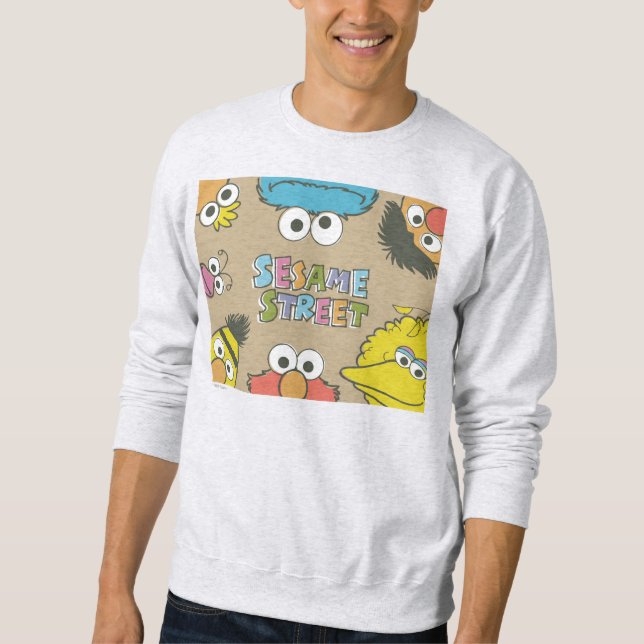 Vintage Sesamstraße Freunde Sweatshirt (Vorderseite)