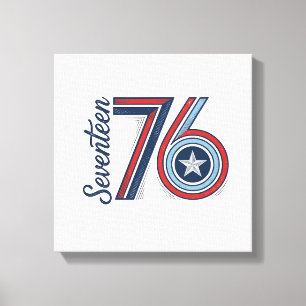 Vintage Seventeen 76 Patriotisches Vektor-Shirt-De Leinwanddruck