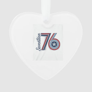 Vintage Seventeen 76 Patriotisches Vektor-Shirt-De Ornament