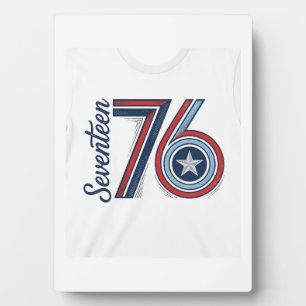 Vintage Seventeen 76 patriotisches Vektordesign fü Fotoplatte