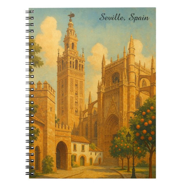 Vintage Seville Spain Andalusia Travel Notizblock (Vorderseite)