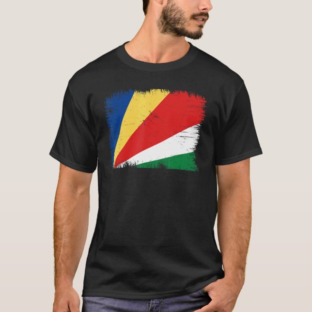 Vintage Seychelles Flag Seychellois Independence D T-Shirt (Vorderseite)