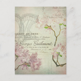 Vintage Shabby Blume Französisch Script Chic Corse Postkarte