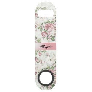 Vintage Shabby Chic Blumen - Personalisiert Speedflaschenöffner