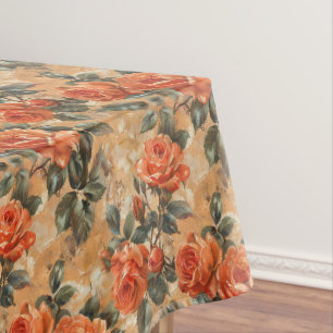 Vintage Shabby Chic Living Coral Englische Rosen Tischdecke
