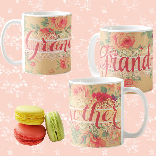 Vintage Shabby Chic personalisierte Großmutter Kaffeetasse