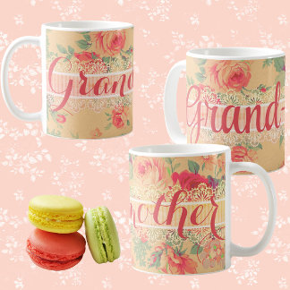 Vintage Shabby Chic personalisierte Großmutter Kaffeetasse