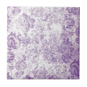 vintage shabby chic Rosenmuster rosa violett Fliese