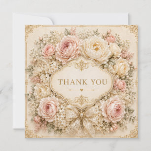 Vintage Shabby Roses Dankeskarten  Dankeskarte