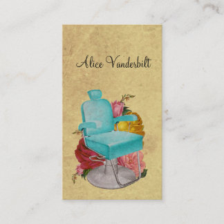 Vintage Shabby Roses Salonstuhl Friseurstil Visite Visitenkarte