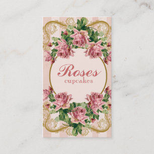 Vintage Shabby Roses Visitenkarte