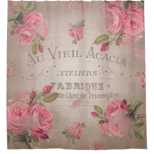 Vintage shabbychic französische Rose des Duschvorhang