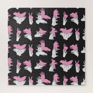 Vintage-Shadow-Hand-Musterdesign Puzzle