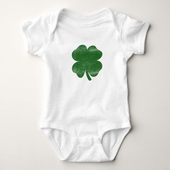 Vintage Shamrock Baby Strampler (Vorderseite)