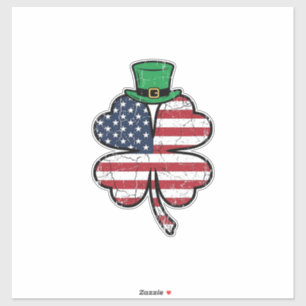 Vintage Shamrock-Flagge St. Patrick's Day Aufkleber