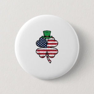 Vintage Shamrock-Flagge St. Patrick's Day Button