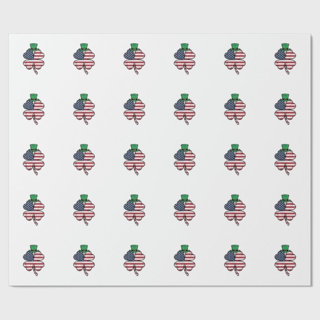 Vintage Shamrock-Flagge St. Patrick's Day Geschenkpapier (Flach)