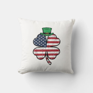 Vintage Shamrock-Flagge St. Patrick's Day Kissen