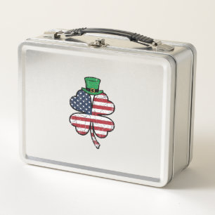 Vintage Shamrock-Flagge St. Patrick's Day Metall Brotdose