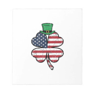 Vintage Shamrock-Flagge St. Patricks Day Notizblock