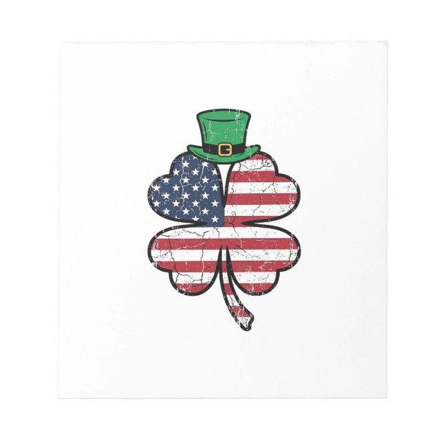 Vintage Shamrock-Flagge St. Patricks Day Notizblock (Vorderseite)