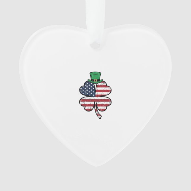 Vintage Shamrock-Flagge St. Patrick's Day Ornament (Vorderseite)