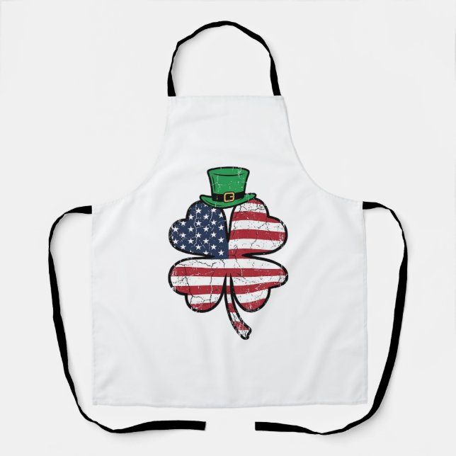 Vintage Shamrock-Flagge St. Patrick's Day Schürze (Vorderseite)