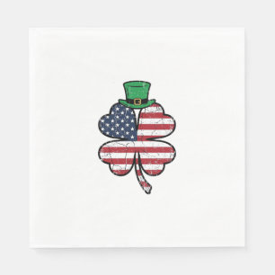 Vintage Shamrock-Flagge St. Patrick's Day Serviette