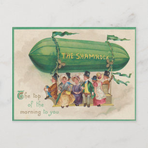Vintage Shamrock Float St Patrick's Day Card Postkarte
