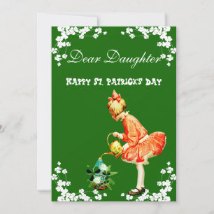 Vintage Shamrock Frohe St. Patricks Day Tochter Feiertagskarte