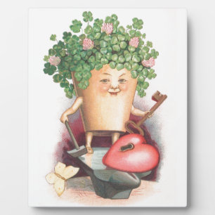 Vintage Shamrock Herz und Schlüssel St. Patrick's Fotoplatte