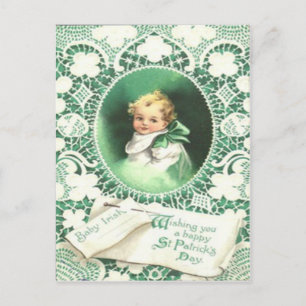 Vintage Shamrocks Smaragdgrüne Insel St. Patrick's Postkarte