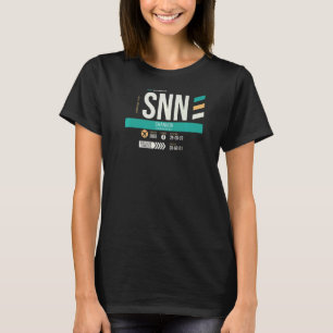 Vintage Shannon SNN Flughafen-Code Retro Reise Tag T-Shirt
