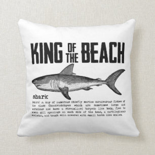 Vintage Shark Beach King Kissen