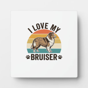 Vintage Sheltie Hund Ich liebe meinen Bruiser Retr Fotoplatte