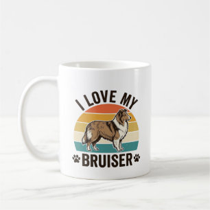 Vintage Sheltie Hund Ich liebe meinen Bruiser Retr Kaffeetasse