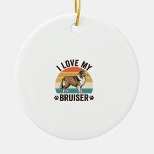 Vintage Sheltie Hund Ich liebe meinen Bruiser Retr Keramik Ornament