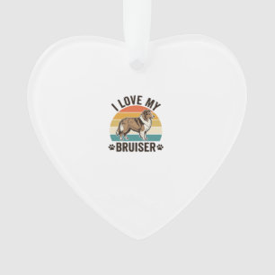 Vintage Sheltie Hund Ich liebe meinen Bruiser Retr Ornament