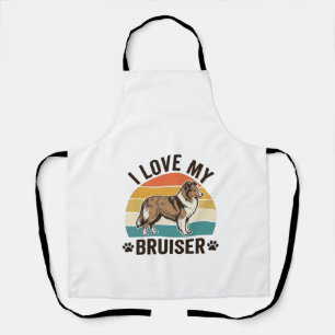 Vintage Sheltie Hund Ich liebe meinen Bruiser Retr Schürze