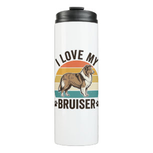 Vintage Sheltie Hund Ich liebe meinen Bruiser Retr Thermosbecher