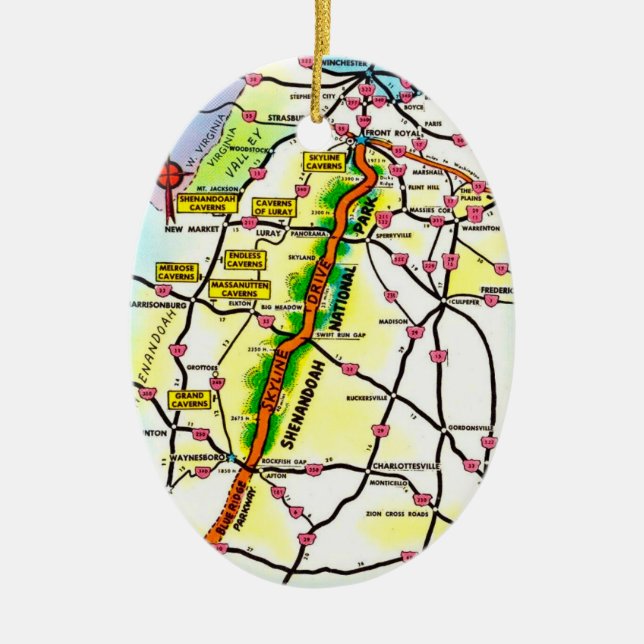 Vintage Shenandoah Park VA Postcard Ornament (Vorne)