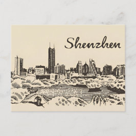 Vintage Shenzhen China Chinesisch Reisen Wasserfar Postkarte