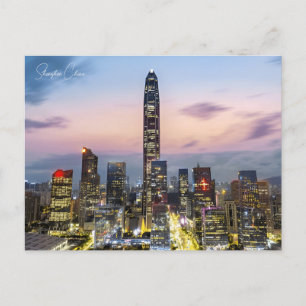 Vintage Shenzhen China chinesisch Wasserfarbe  Postkarte