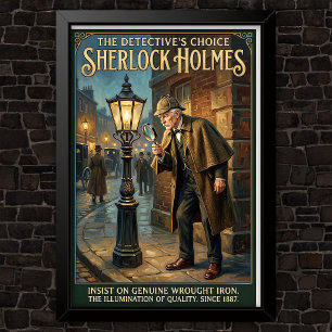 Vintage Sherlock Holmes Werbung Poster